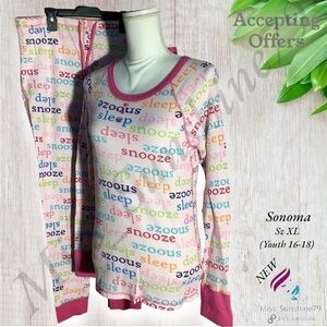 Sonoma NEW - Sz XL (16-18 yrs) - snooze waffled 2 pc chill vibe lounge Set